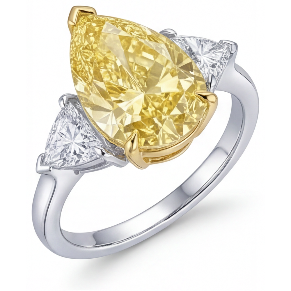 Exquis Bague Trois Pierres 3 carats – vue d'angle