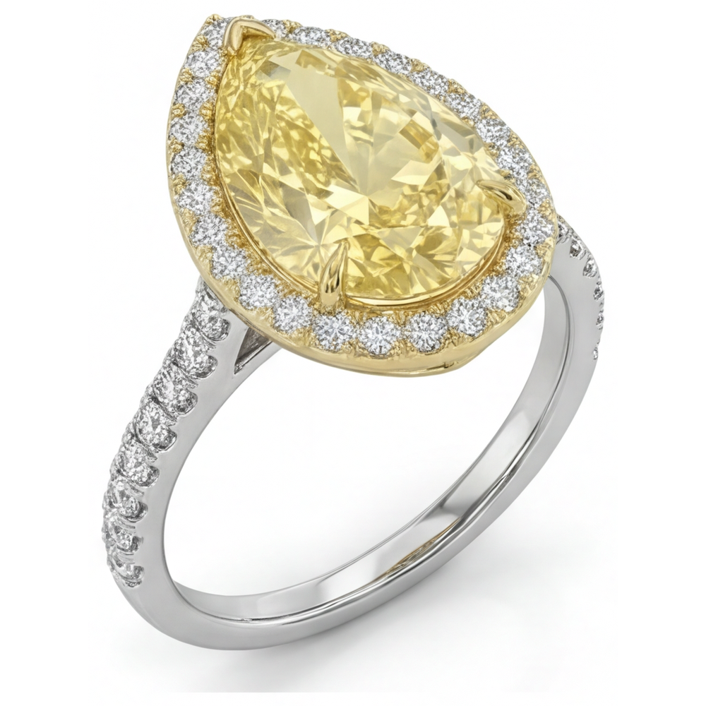 Diamant Canari Joaillerie Fine 2,50-carats Or 14K Bicolore – vue de côté