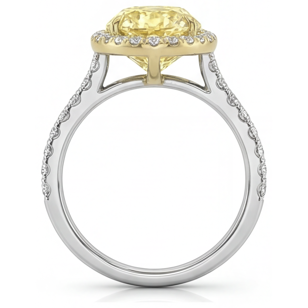 Diamant Canari Joaillerie Fine 2,50 carats Or 14K Bicolore – vue de profil