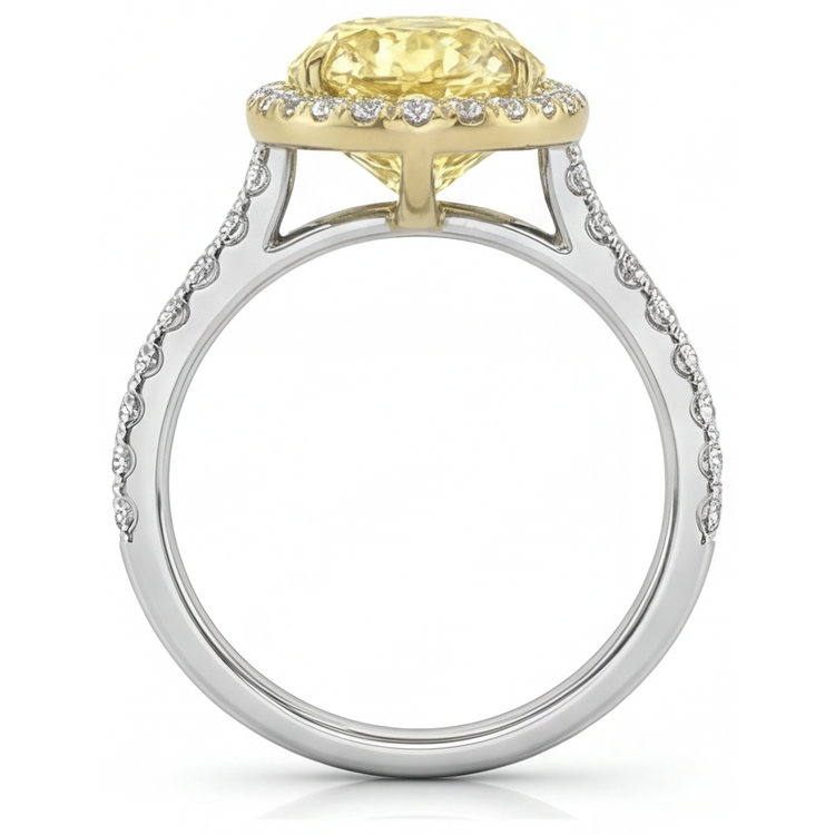 Diamant Canari Joaillerie Fine 2,50 carats Or 14K Bicolore – vue de profil