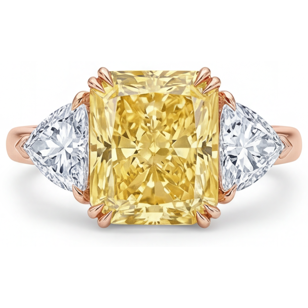 Diamant Canari Trilogie 4-carats Or 14K Rose – vue principale