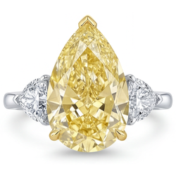Diamant Canari VVS Trilogie 5 carats en Or Bicolore 14 Carats