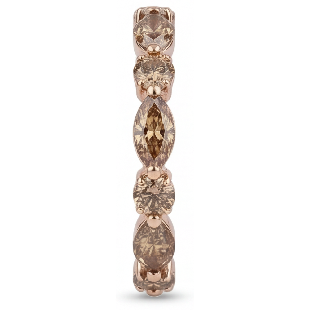 Diamant Eternity Band 4 carats Or Rose 14 Carats – vue d'angle