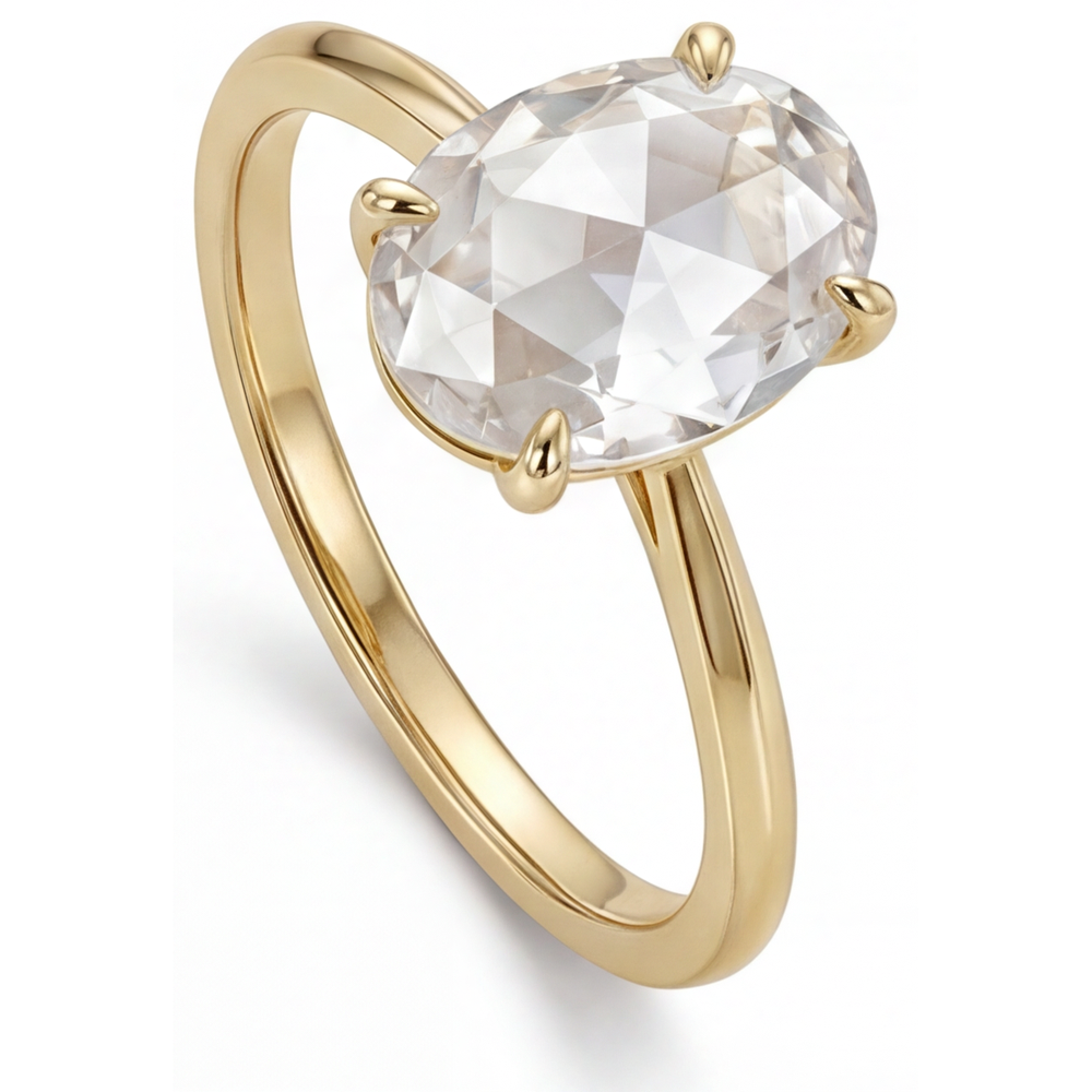 Élégant Diamant Fin Bague 4,25 carats – vue de côté