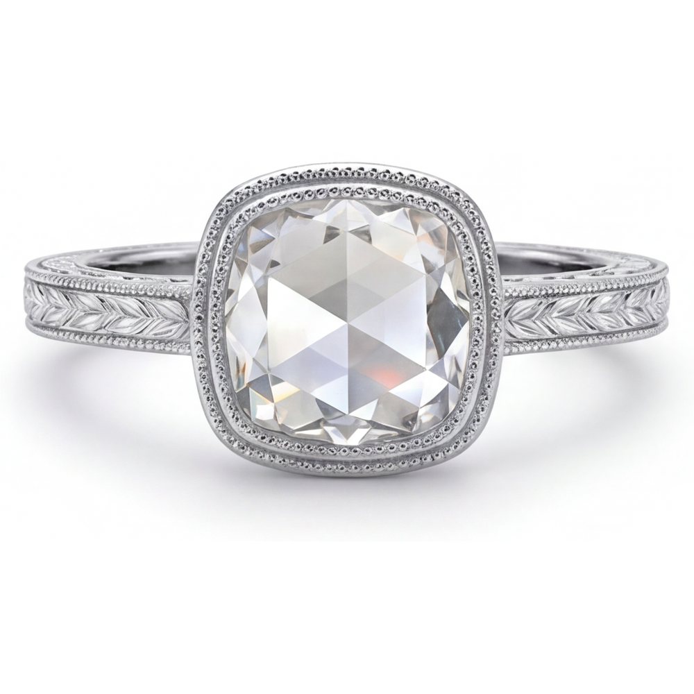 Diamant Fin Bague Halo 3,25 carats Or Blanc 14 Carats – vue principale