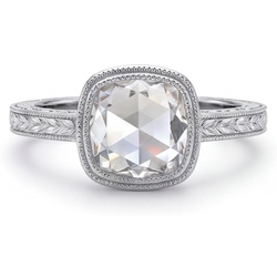 De luxe Taille Rose Diamant Fin Bague Halo – 3,25 carats Or