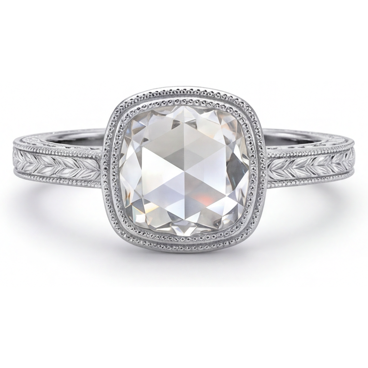 Diamant Fin Bague Halo 3,25 carats Or Blanc 14 Carats – vue principale