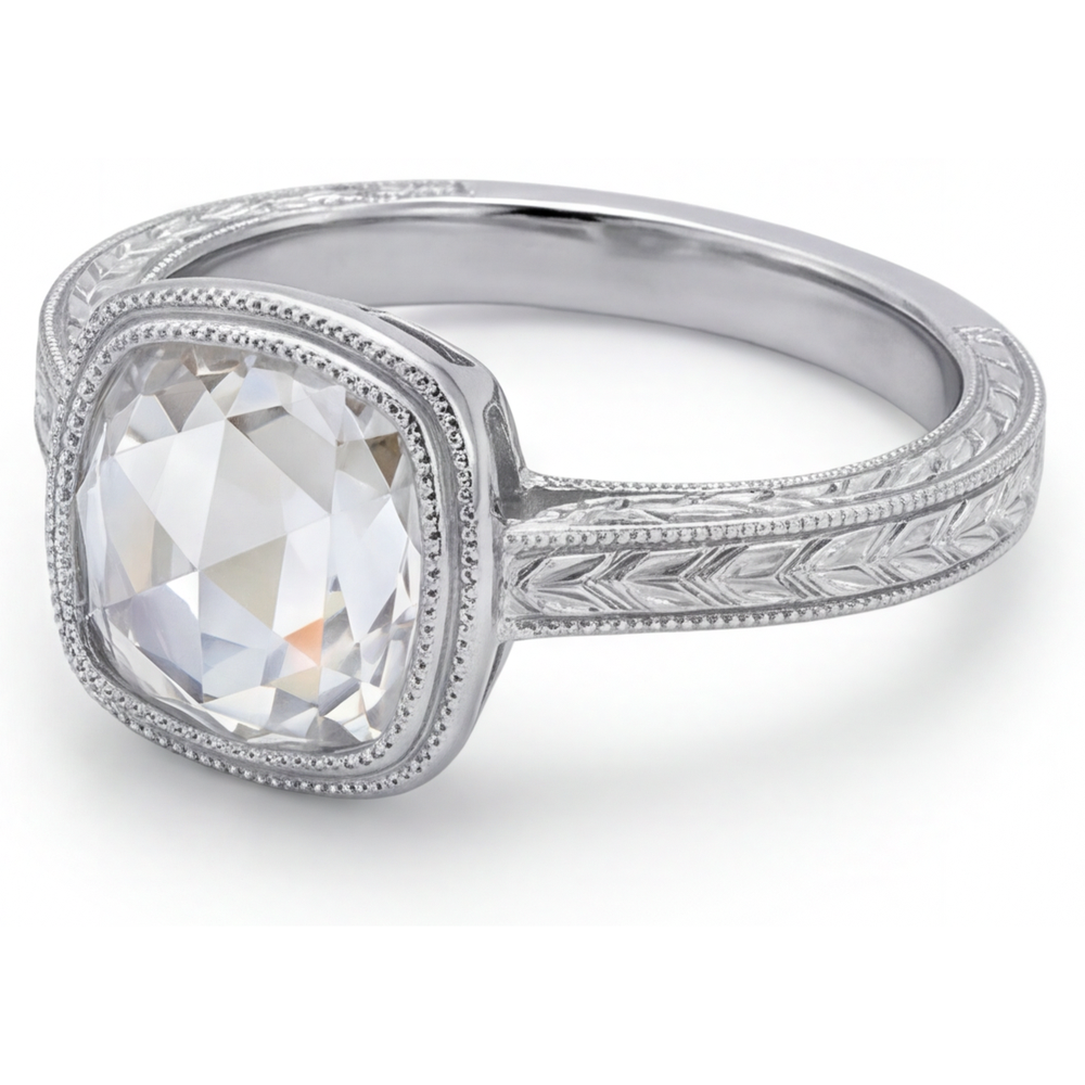 De luxe Diamant Fin Bague Halo 3,25 carats – vue d'angle