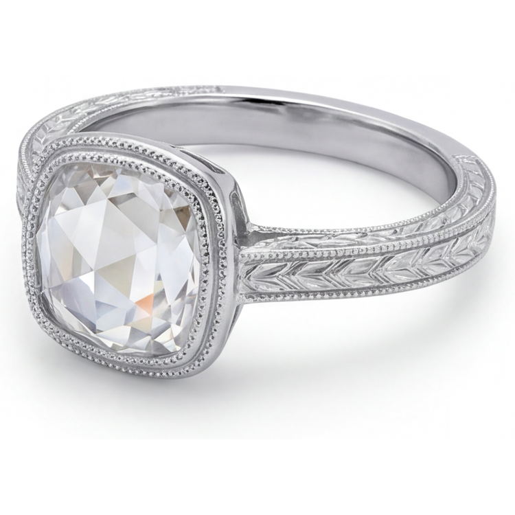 De luxe Diamant Fin Bague Halo 3,25 carats – vue d'angle