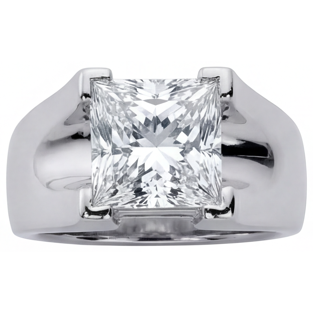 Haut de gamme Diamant Fin Bague Homme 3 carats – vue de face