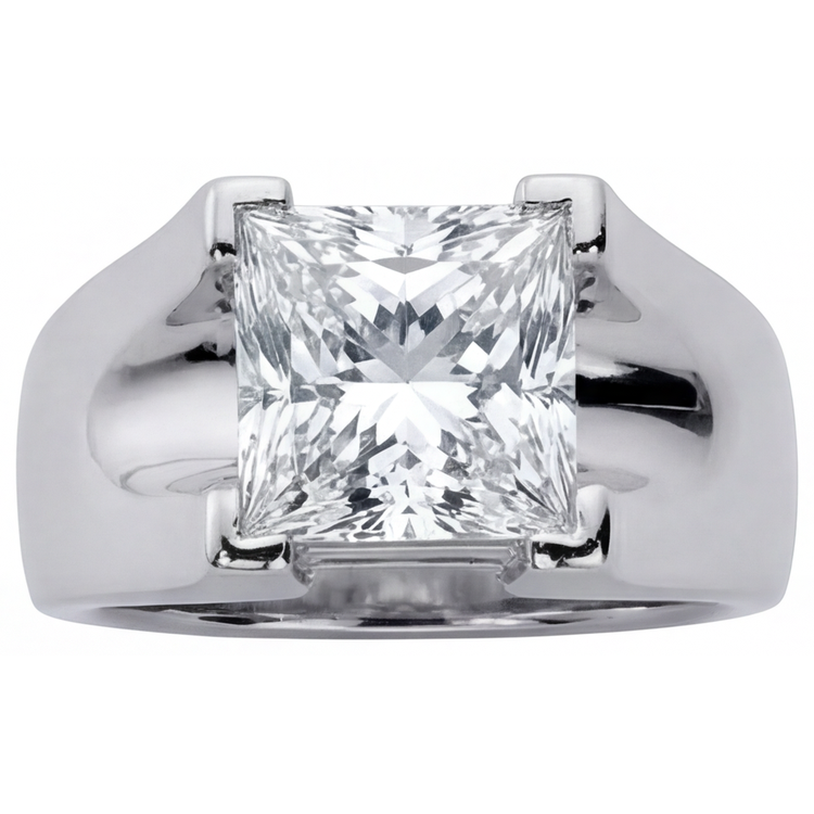 Haut de gamme Diamant Fin Bague Homme 3 carats – vue de face