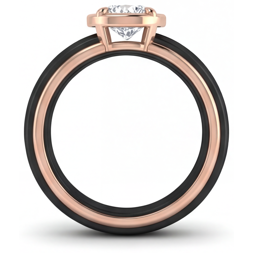 Diamant Fin Bague Joaillerie 1,50 carats Or Bicolore 14 Carats – vue d'angle