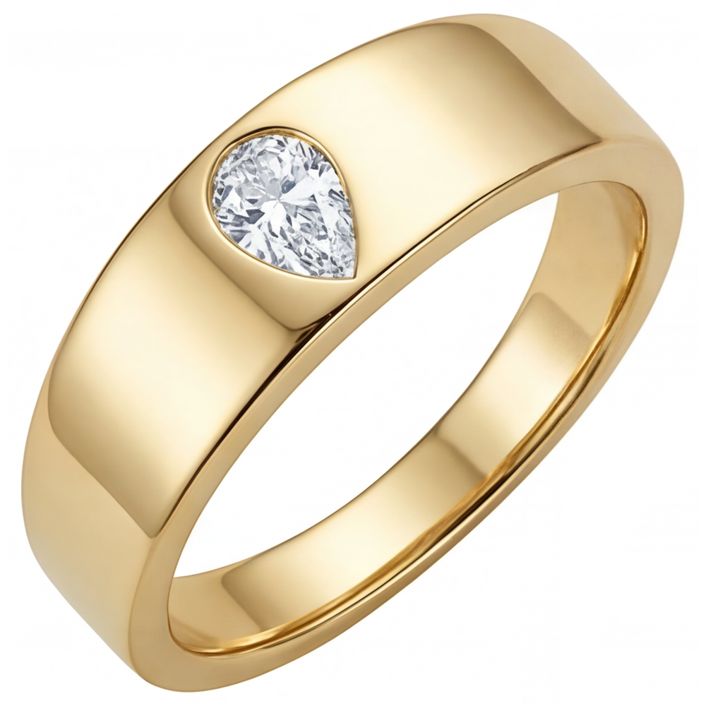Sophistiqué Diamant Fin Bague Mono-Pierre 0,75 carats – vue principale