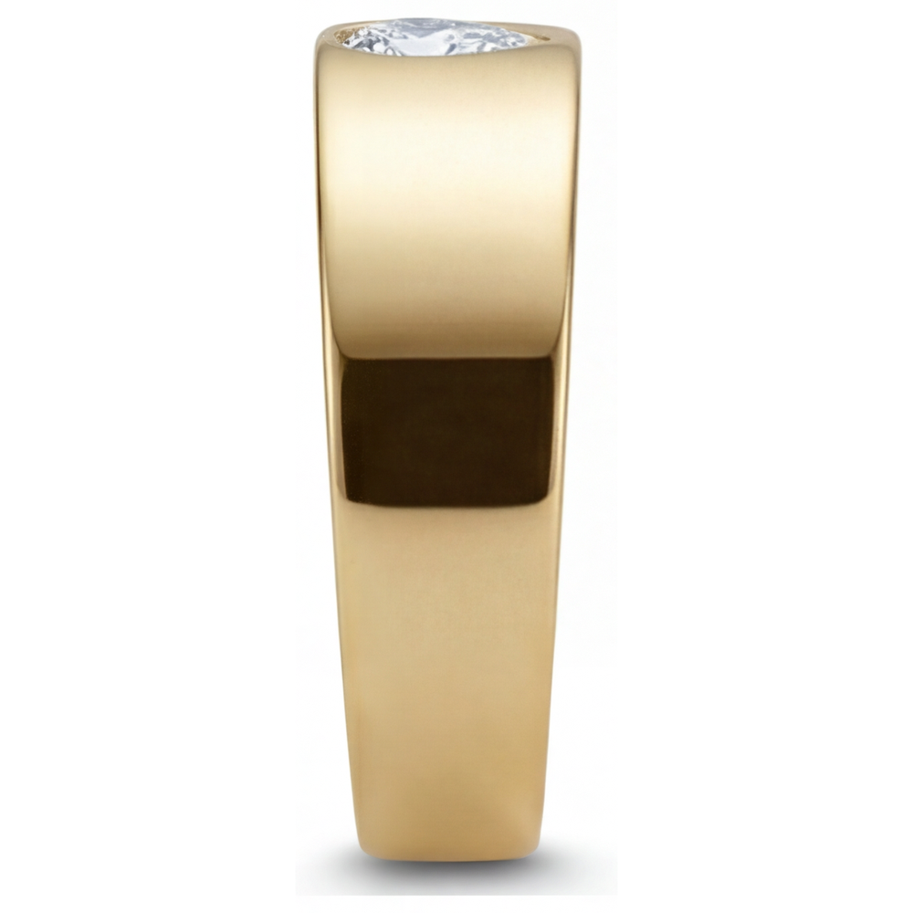 Goutte Diamant Fin bague en Or Jaune 14 Carats – vue de dessus
