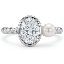 Or Blanc 14 Carats Diamant Fin Bague Mono-Pierre – 1,50-carats