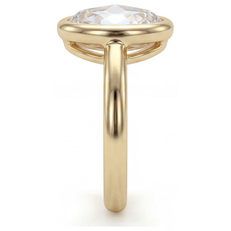 Diamant Fin Bague Mono-Pierre 5,0-carats Or Jaune 14 Carats – vue d'angle