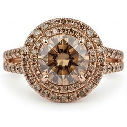Diamant Champagne Désert Bague Nuptiale – Diamant Fin 4 carats