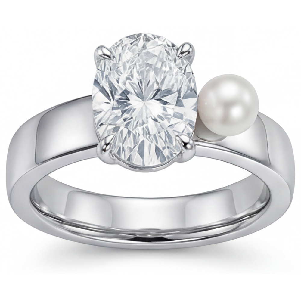 Diamant Fin Bague Solitaire 2,25-carats Or Blanc 14 Carats – vue principale