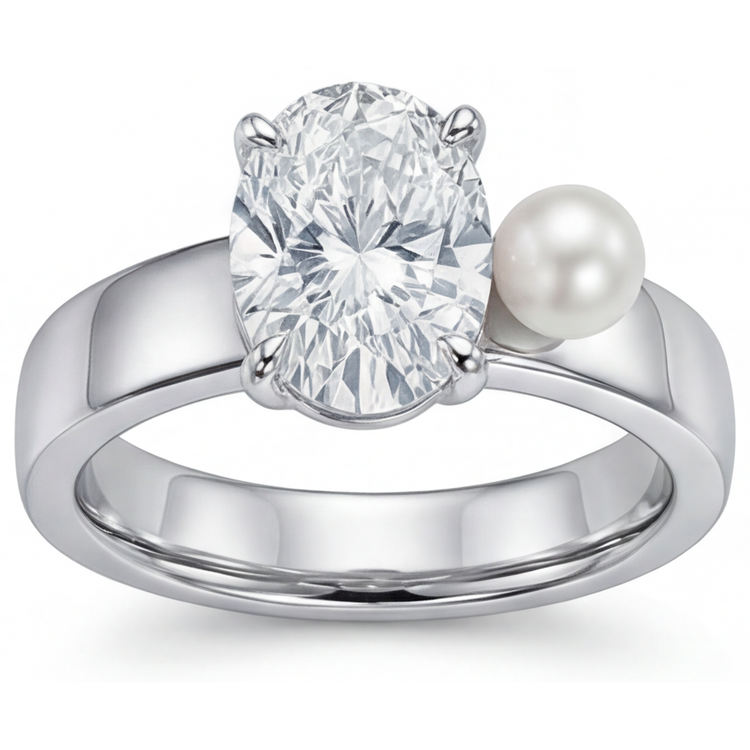 Diamant Fin Bague Solitaire 2,25-carats Or Blanc 14 Carats – vue principale