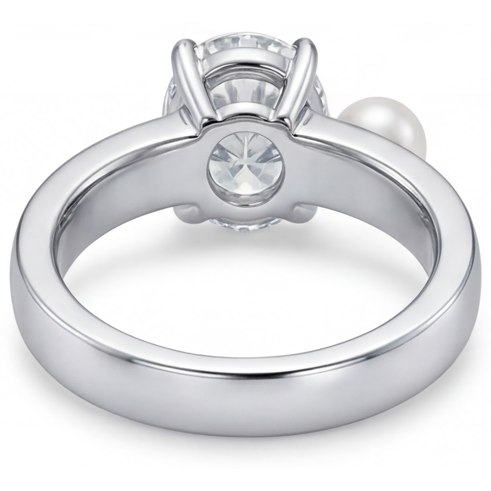 Diamant Fin Bague Solitaire 2,25 carats Or Blanc 14 Carats – vue de dessus