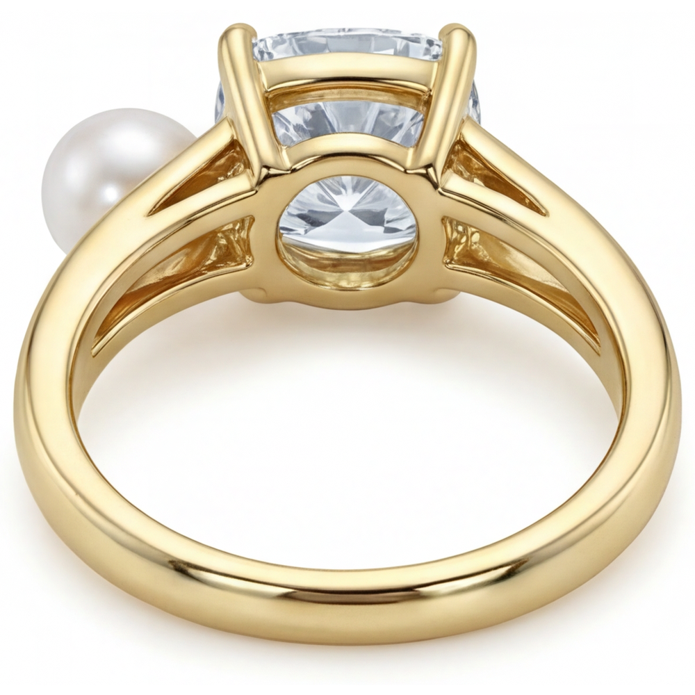 Diamant Fin Bague Solitaire 2-carats Or Jaune 14 Carats – vue arrière
