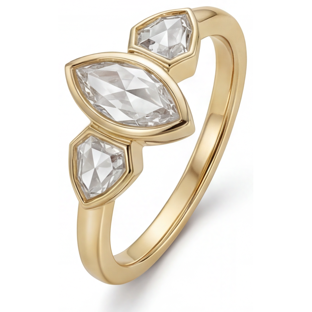 Confectionné main Bague Trilogie 1,75 carats – vue de face