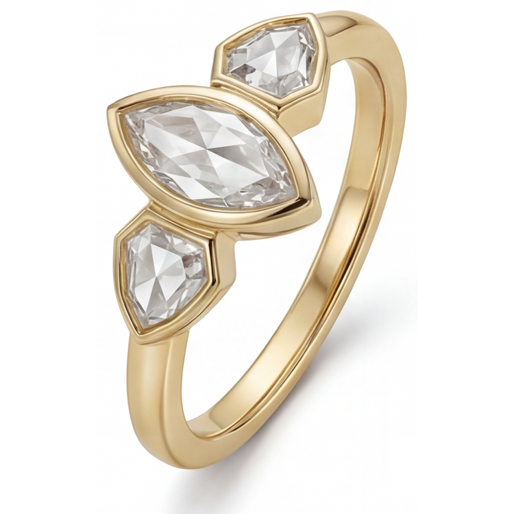 Confectionné main Bague Trilogie 1,75 carats – vue de face