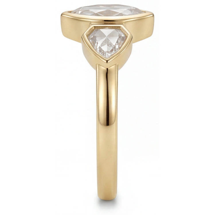 Diamant Fin Bague Trilogie – vue d'angle
