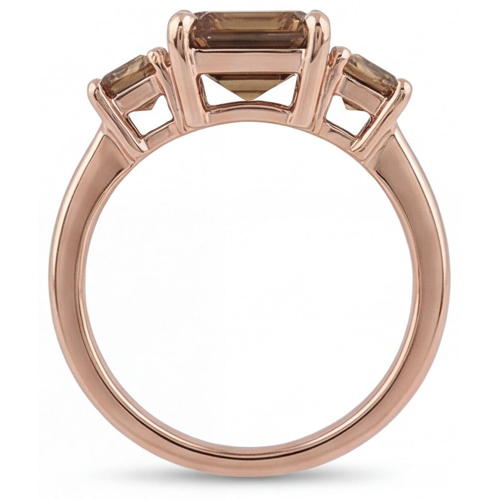Diamant Fin Bague Trilogie – vue de côté