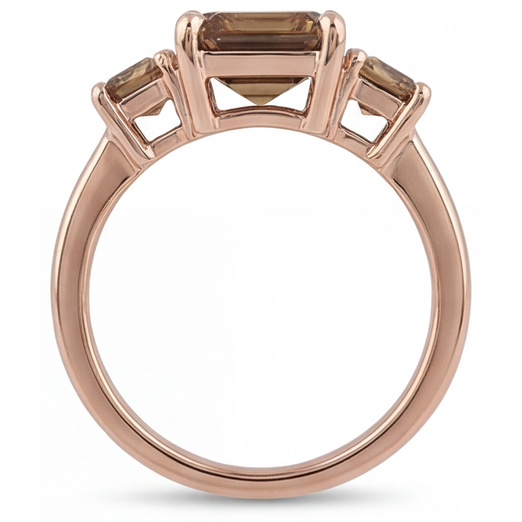 Diamant Fin Bague Trilogie – vue de côté