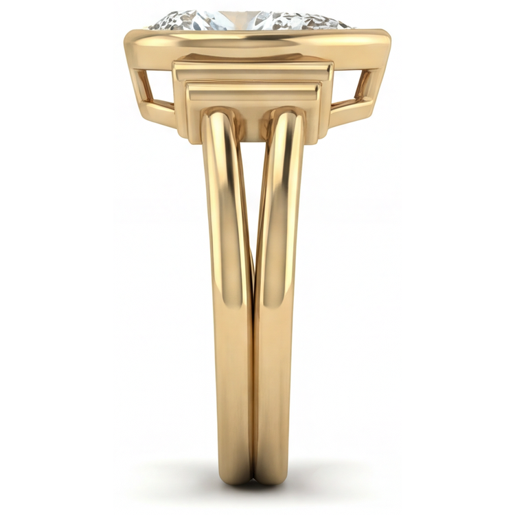 Goutte Diamant Fin bague en Or Jaune 14 Carats – vue de profil