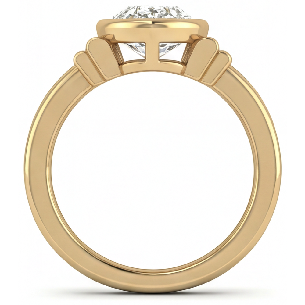 Diamant Fin Bague Trois Pierres – vue de dessus