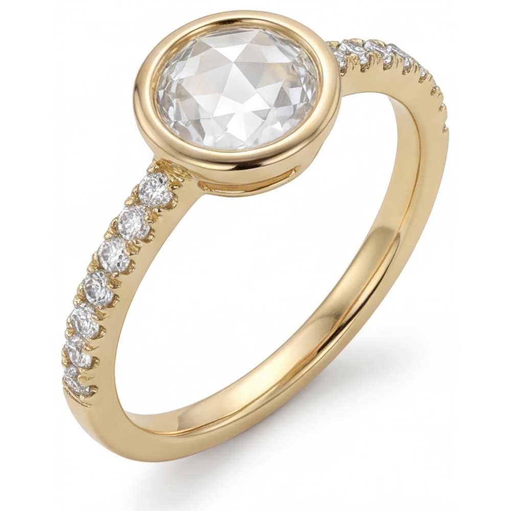 Diamant Fin Solitaire de Fiançailles 1,50 carats Or Jaune 14 Carats – vue de face