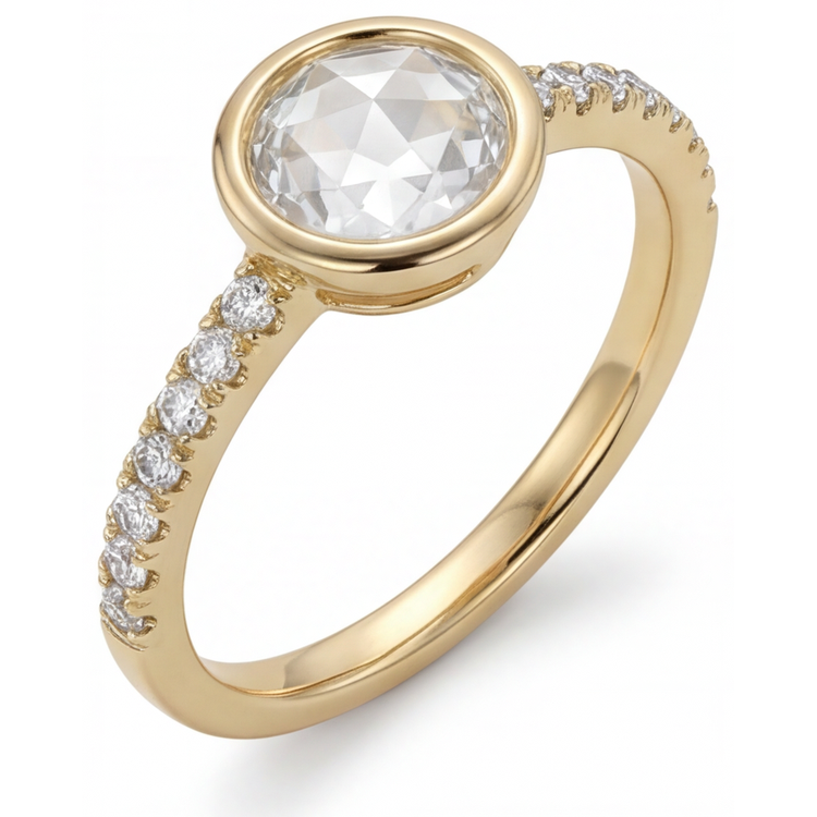 Diamant Fin Solitaire de Fiançailles 1,50 carats Or Jaune 14 Carats – vue de face