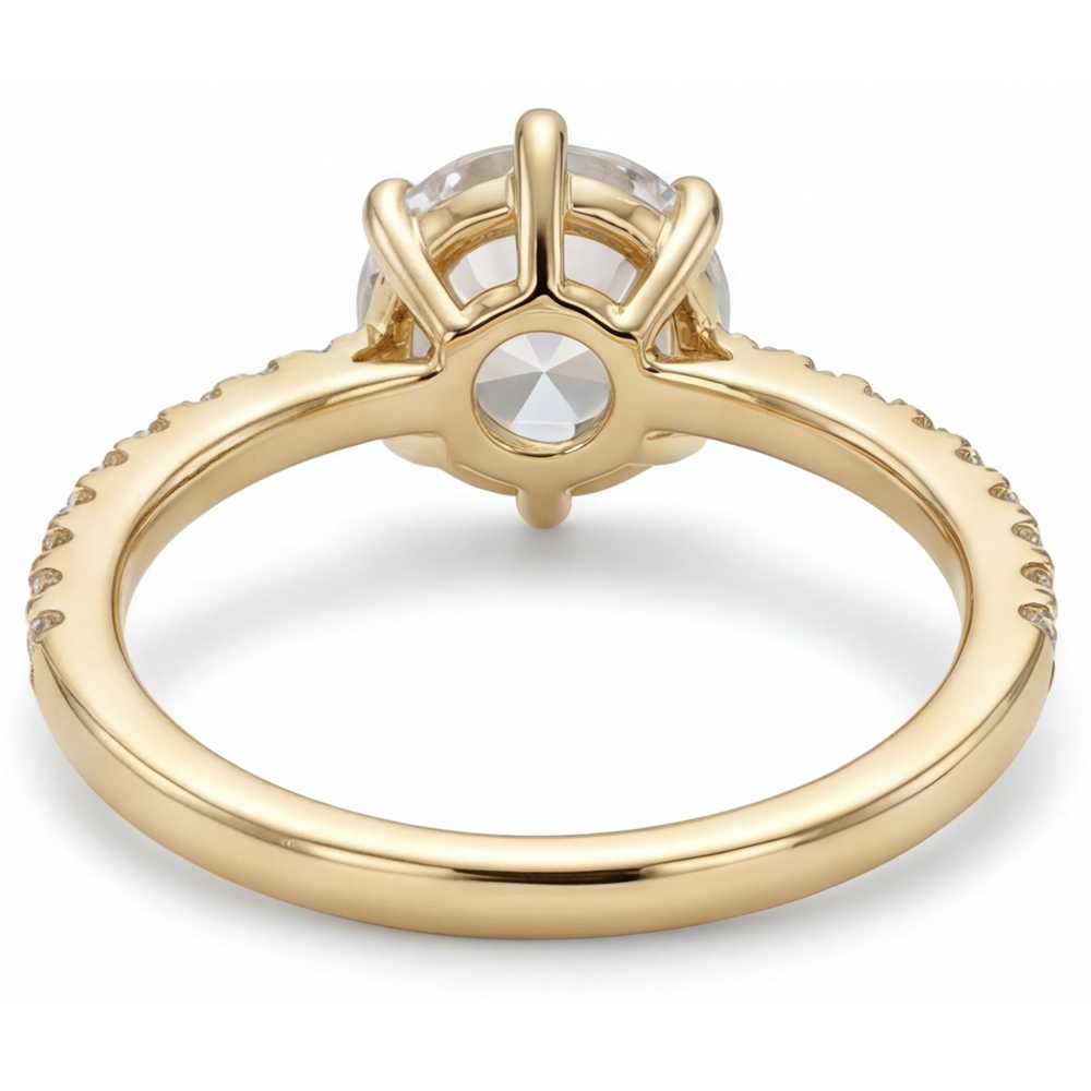 Diamant Fin Solitaire de Fiançailles 2,25 carats Or 14K Jaune – vue d'angle