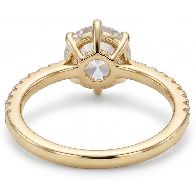 Diamant Fin Solitaire de Fiançailles 2,25 carats Or 14K Jaune – vue d'angle
