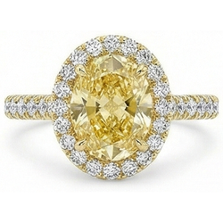 Diamant Jaune Canari Bague fait main 2 carats – HarryChadEnt