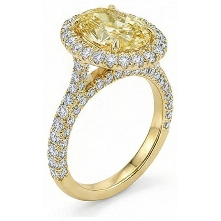 Diamant Jaune Canari Bague – vue de face