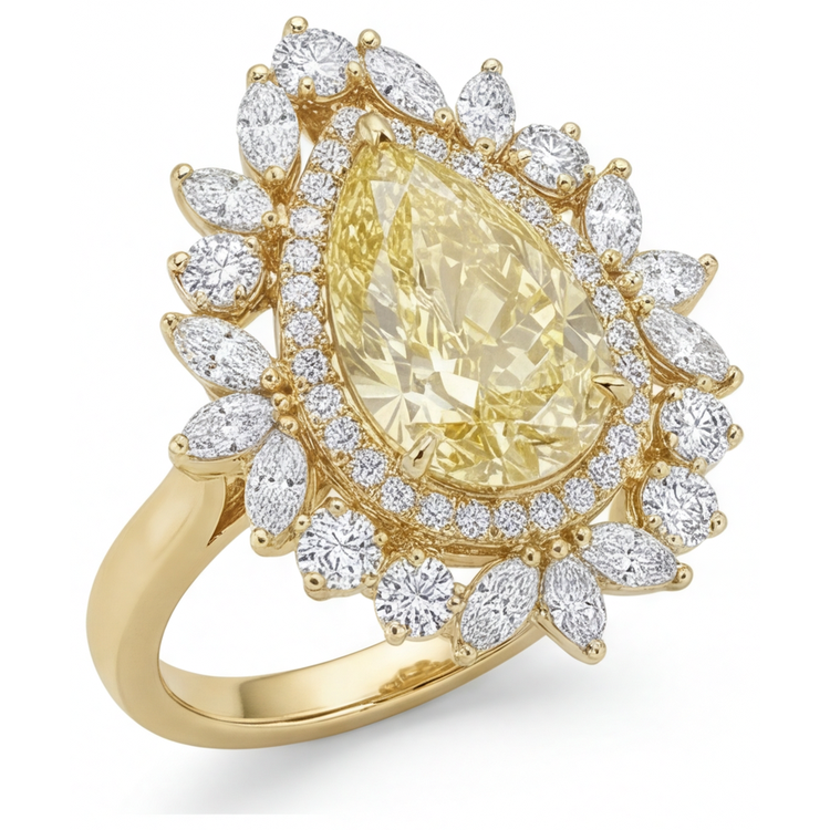 Sophistiqué Bague Halo 2,50 carats – vue d'angle