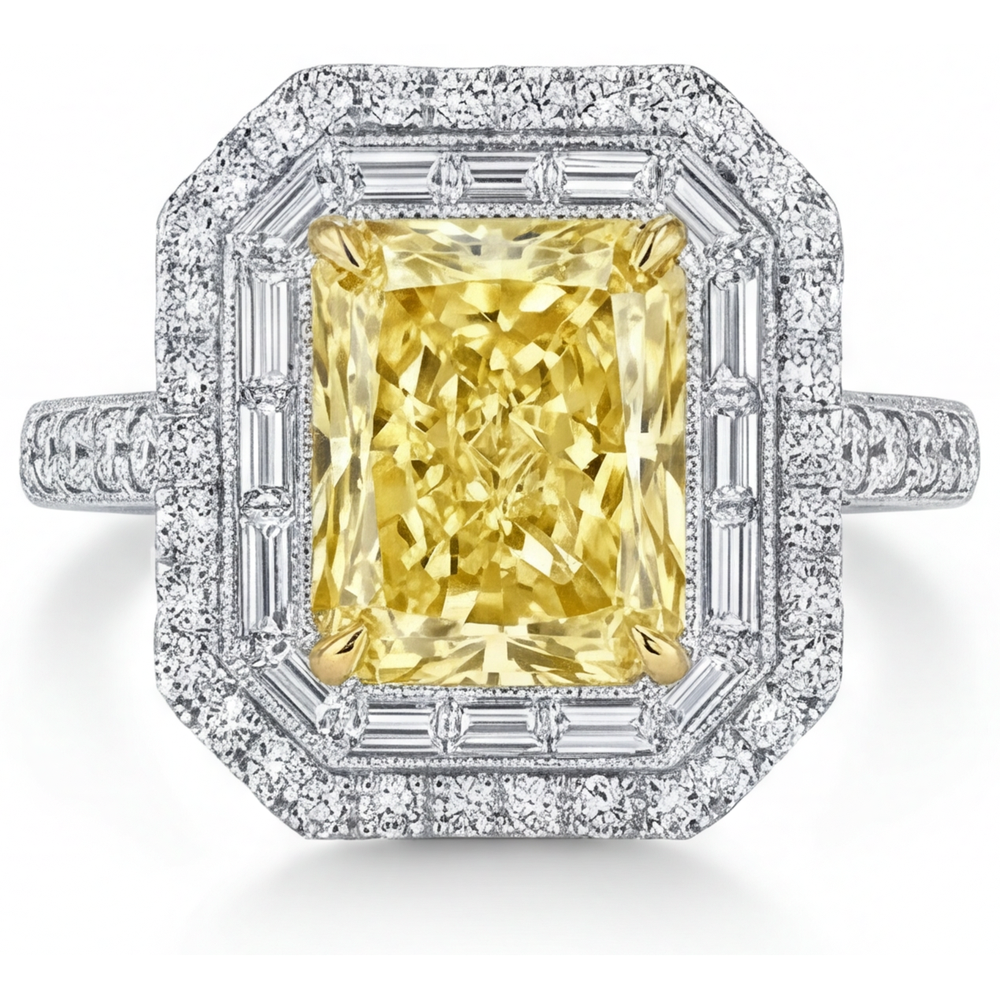 Confectionné main Bague Halo 2,50 carats – vue principale