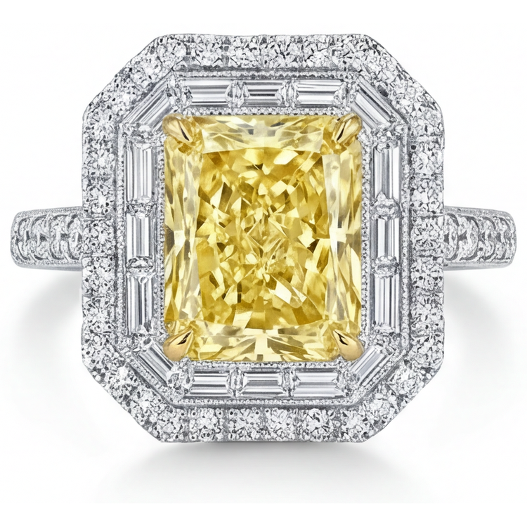 Confectionné main Bague Halo 2,50 carats – vue principale