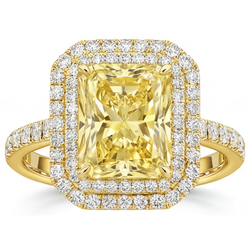 Pavé Bague Joaillerie – Diamant Jaune Canari 4,25 carats Or
