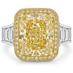 Luxueux Bague Joaillerie avec Diamant Jaune Canari VVS – 4 carats