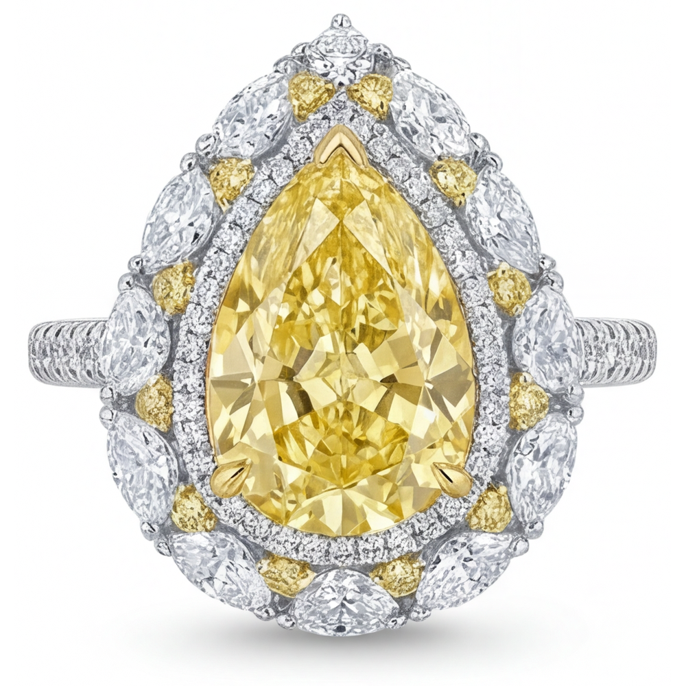 Chatoyant Bague Sertie Halo 3,50 carats – vue principale