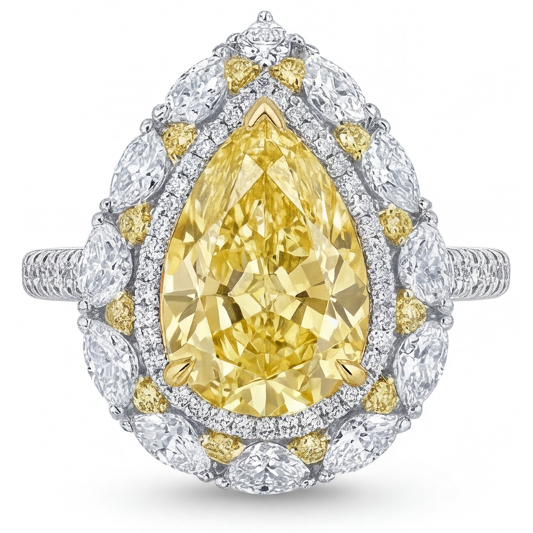 Chatoyant Bague Sertie Halo 3,50 carats – vue principale