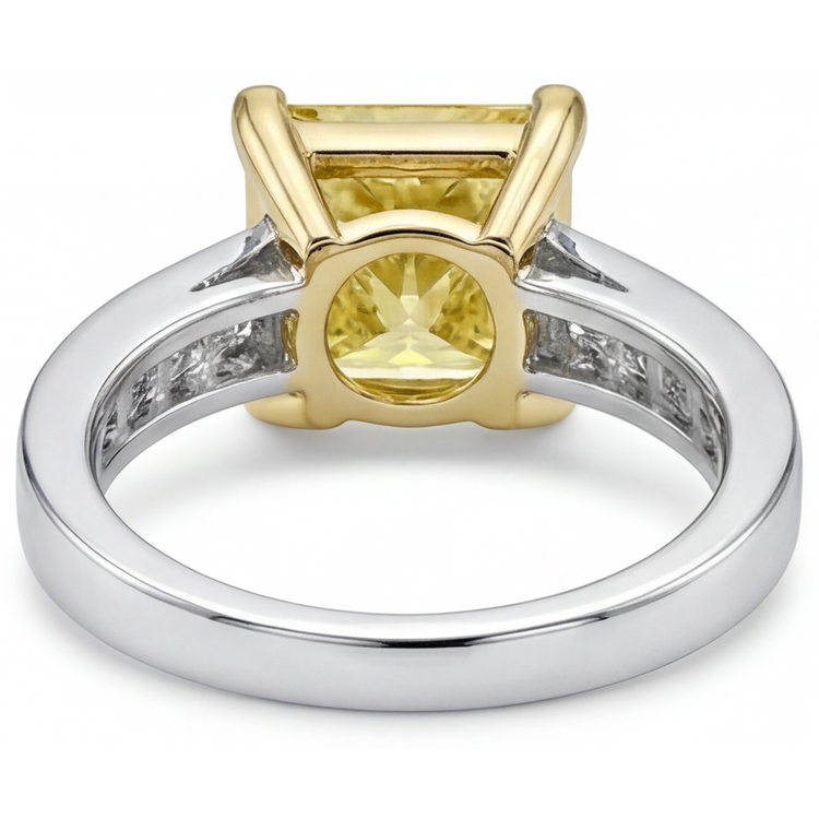 Diamant Jaune Canari Bague Sertie Halo – vue détaillée