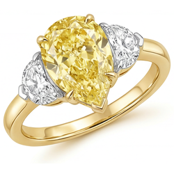 Diamant Jaune Canari Bague Statement – Pureté VVS 1 carats Or