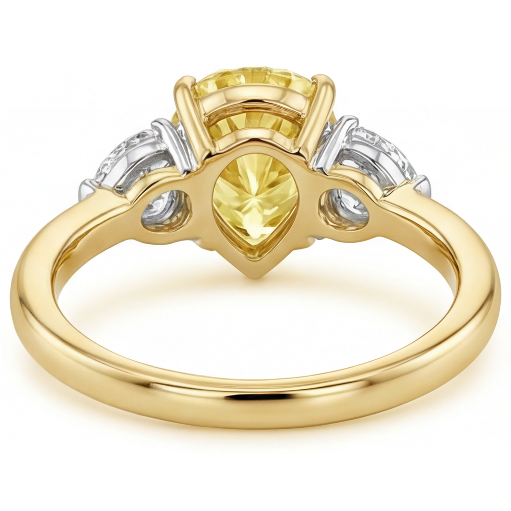 Diamant Jaune Canari Bague Statement 1-carats Or Bicolore 14 Carats – vue de profil