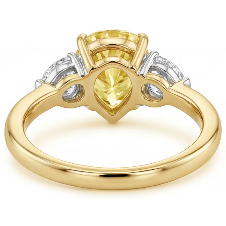 Diamant Jaune Canari Bague Statement 1-carats Or Bicolore 14 Carats – vue de profil