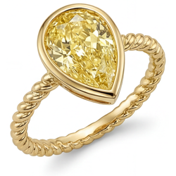 Diamant Jaune Canari Bague Statement fait main 2,25 carats |